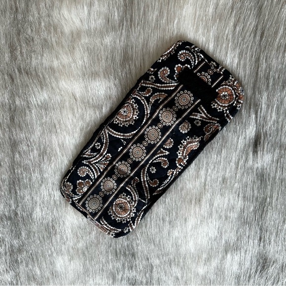 Vintage VERA BRADEY Caffe Latte Velcro Mini Wallet Black Brown y2k 2008 Quilted - Picture 11 of 13